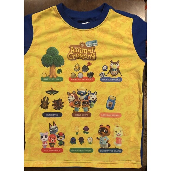 Nintendo Animal Crossing Boys Pajamas 2-Piece Long Sleeve Sleep Set Size 6/7 - Picture 2 of 8